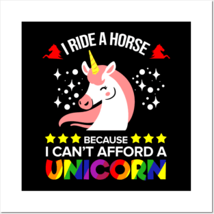 Horse Unicorn Horses Riding Rider Magical Horn Posters and Art